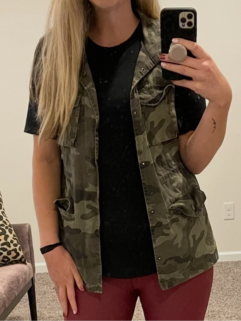 Love Tree Olive Green Camo Utility Vest